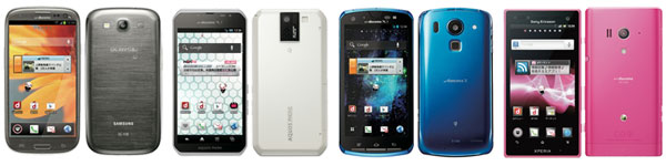 GALAXY S III α SC-03E AQUOS PHONE sv SH-10D・ARROWS X F-10D・Xperia acroHD SO-03D